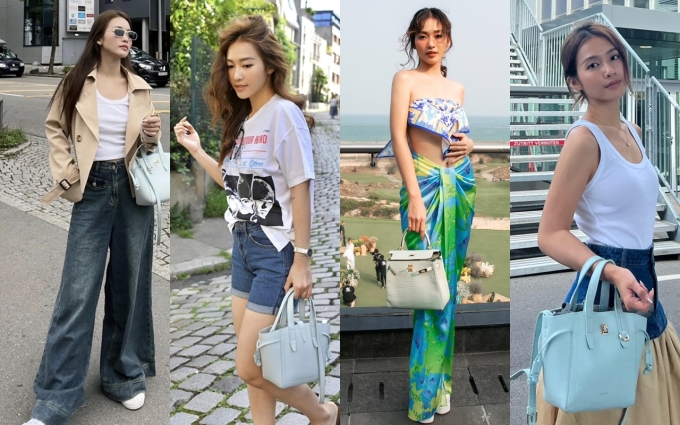 Cô phối đồ đa phong cách với chiếc túi của thương hiệu Furla.